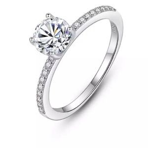 Moissanite diamond engagement bridal wedding ring